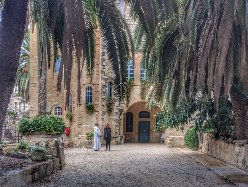 Abu Ghosh Crusaders church courtyard