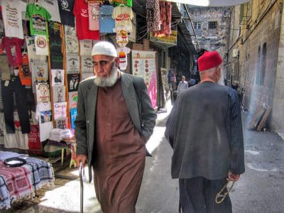 An Arab man in the Muslim Quarter of Jerusalem.