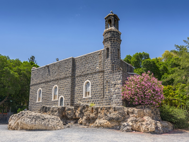 Church of the Primacy of St Peter in Tabgha, Galilee, Israel, Middle East.